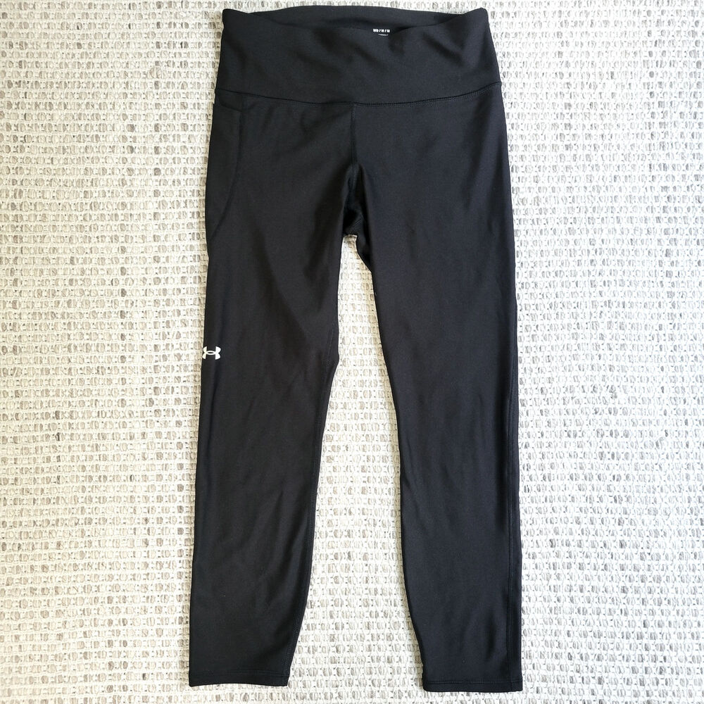 Under Armour Womens Medium Black Compression Leggings 7/8 Length Athletic Pants
